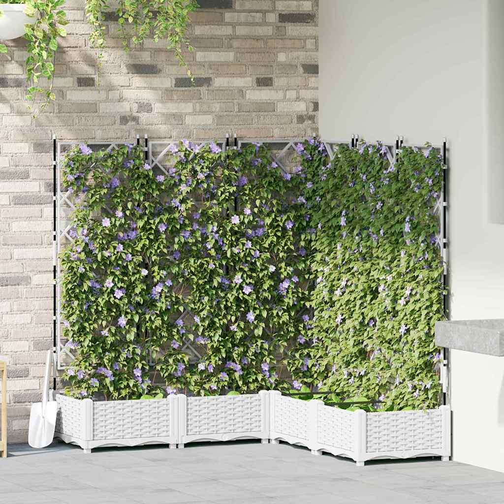 Tuin Bloempot 5 pcs Wit 120 x 120 x 125,5 cm Kunststof