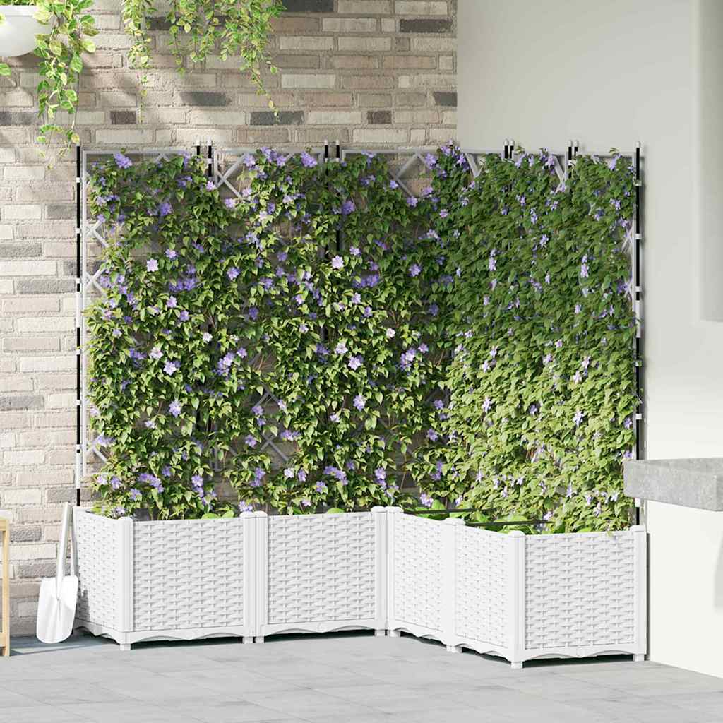 Tuin Bloempot 5 pcs Wit 120 x 120 x 143 cm Kunststof