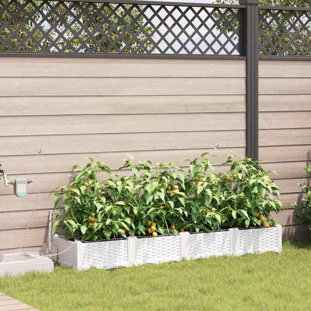 Tuin Bloempot 4 pcs Wit Kunststof