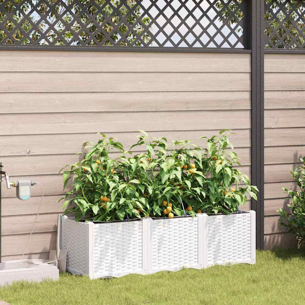 Tuin Bloempot 3 pcs Wit Kunststof