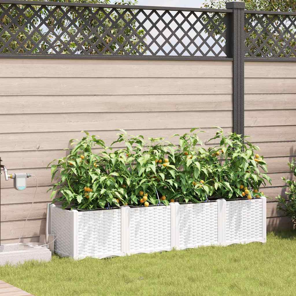 Tuin Bloempot 4 pcs Wit Kunststof – afbeelding 1