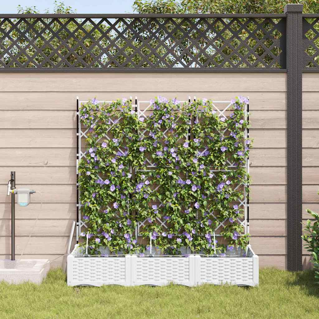 Tuin Bloempot 3 pcs Wit Kunststof