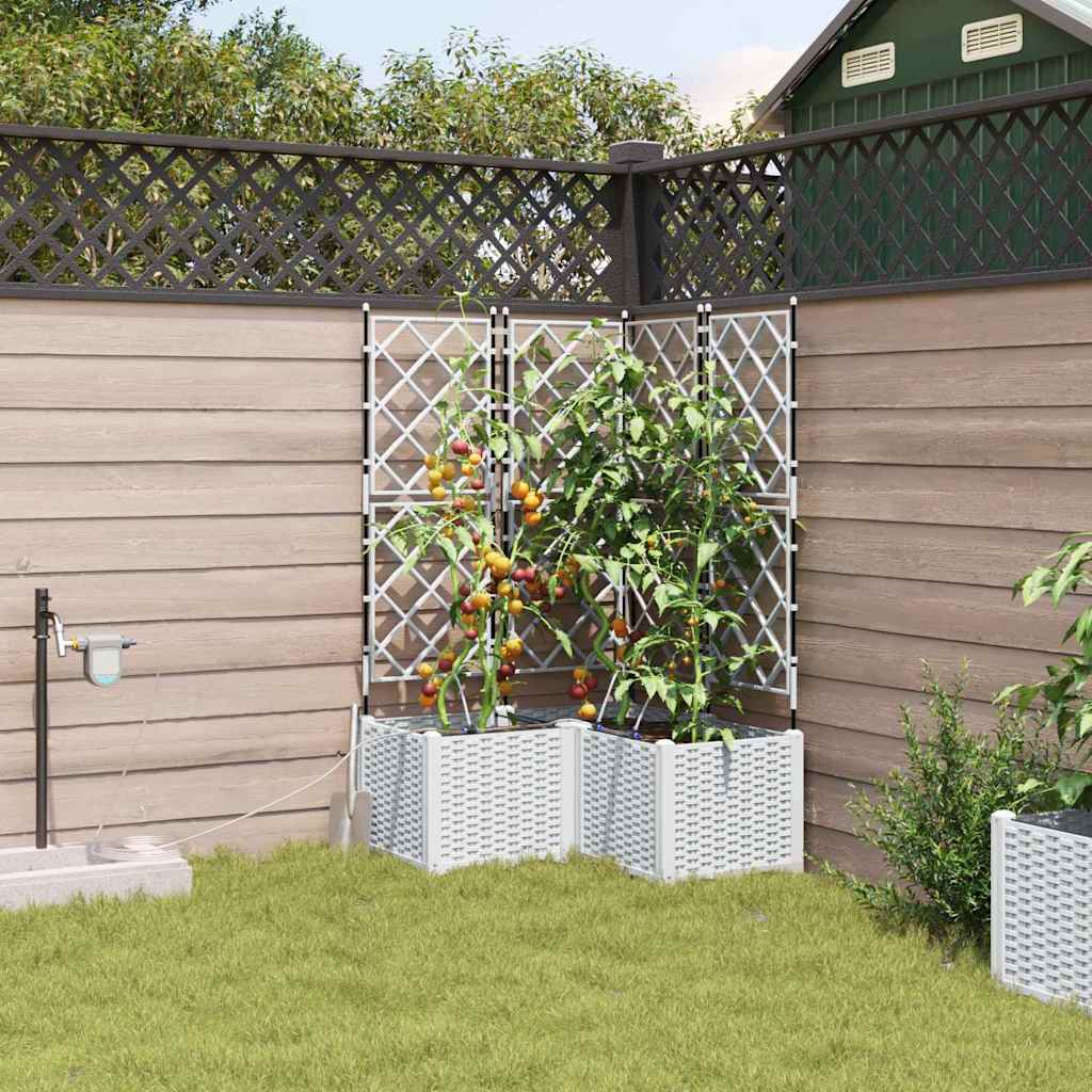 Tuin Bloempot 3 pcs Wit Kunststof