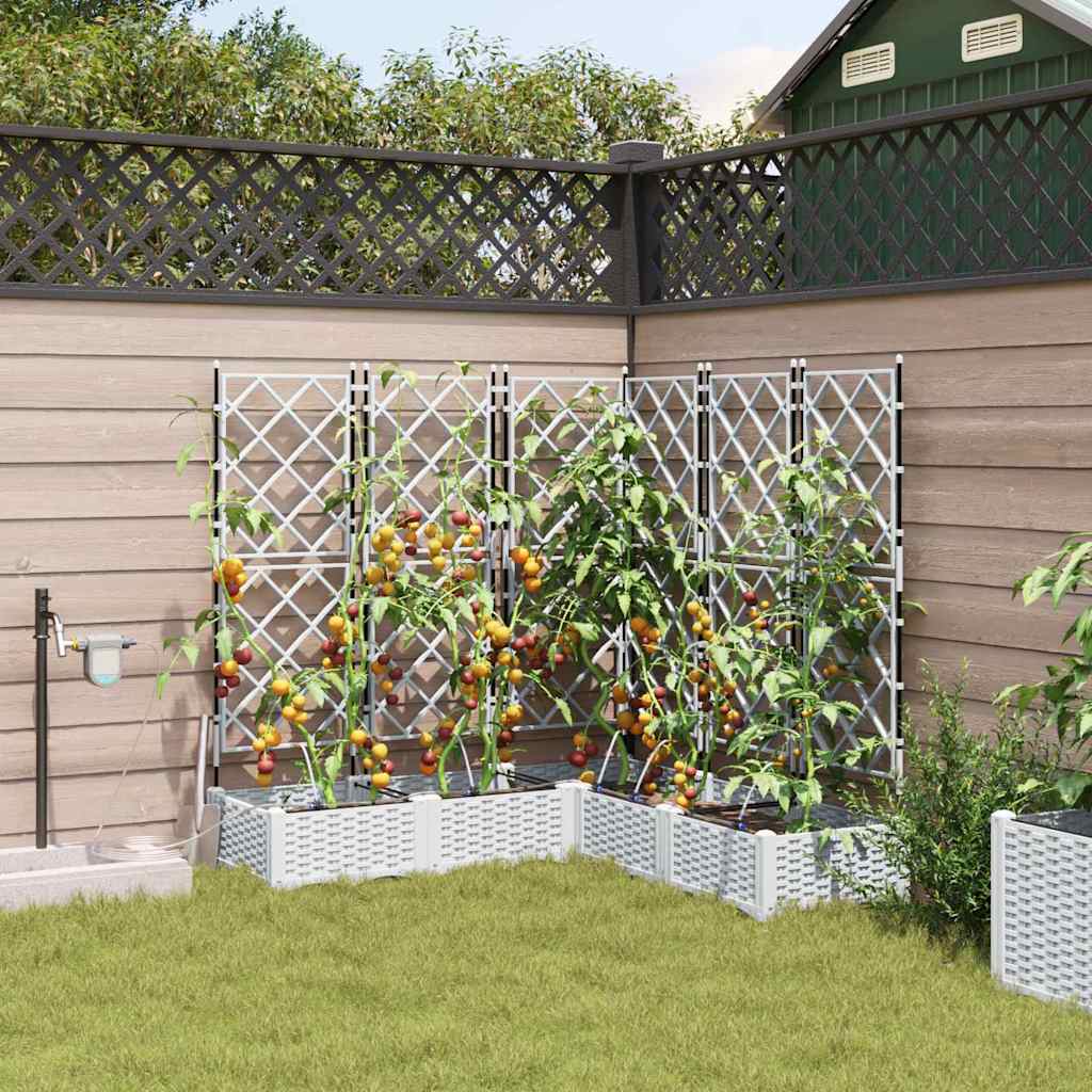 Tuin Bloempot 5 pcs Wit Kunststof