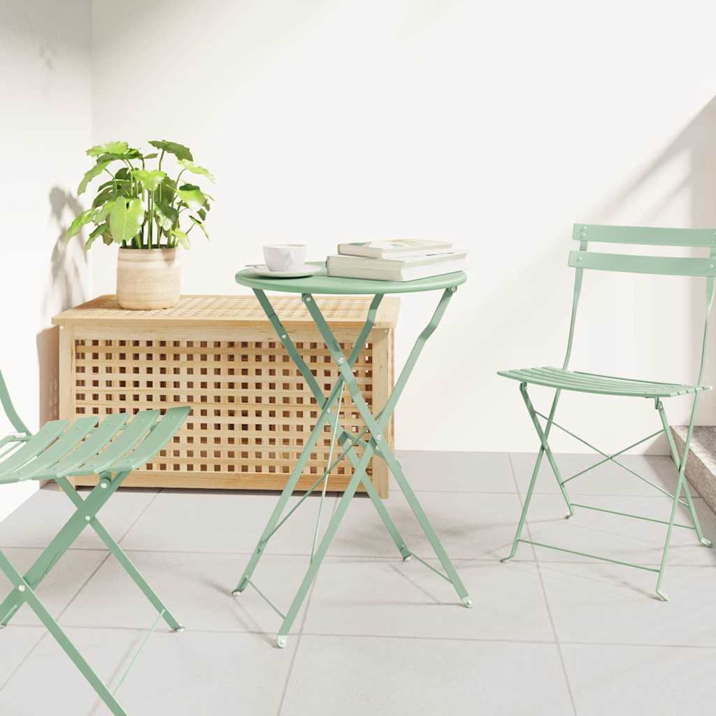 Bistrotafel Licht muntgroen Ø 50 x 71 cm Poedercoating staal – afbeelding 1