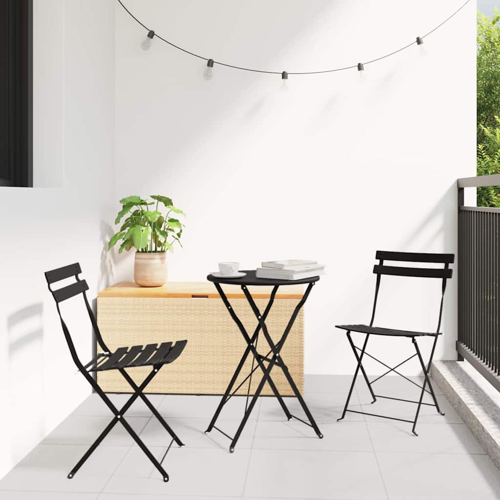 Vouw Bistro Set 3 pcs Antraciet Staal