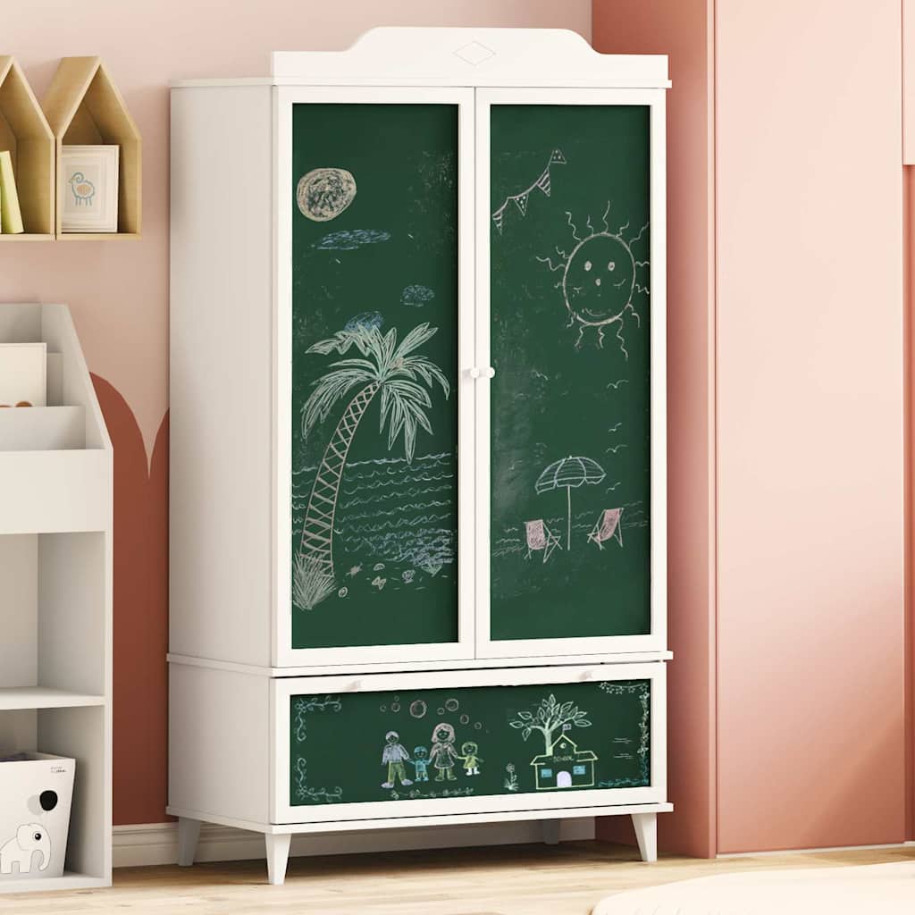 Krijtbord Kast met lade ROROS Wit 90 x 45 x 165 cm Bewerkt hout
