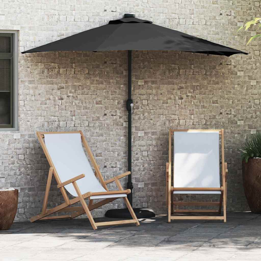 Tuinparasol Zwart 294 x 150 x 223 cm Polyester en staal