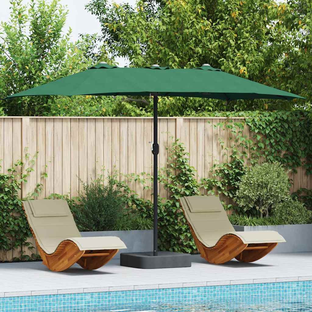 Tuinparasol Groen 385 x 209 x 244 cm Polyester en staal