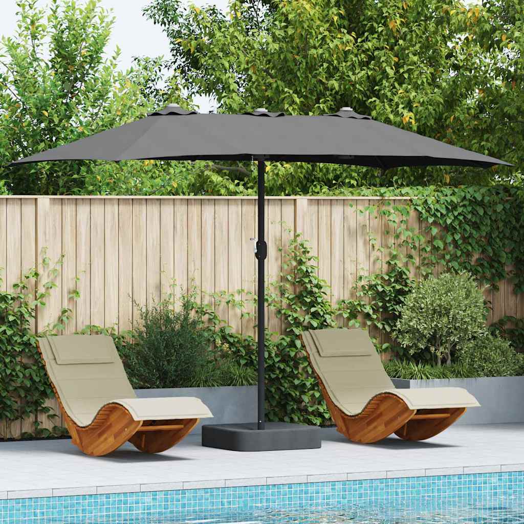 Tuinparasol Antraciet 385 x 209 x 244 cm Polyester en staal