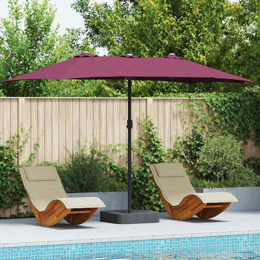 Tuinparasol Bordeaux Rood 385 x 209 x 244 cm Polyester en staal