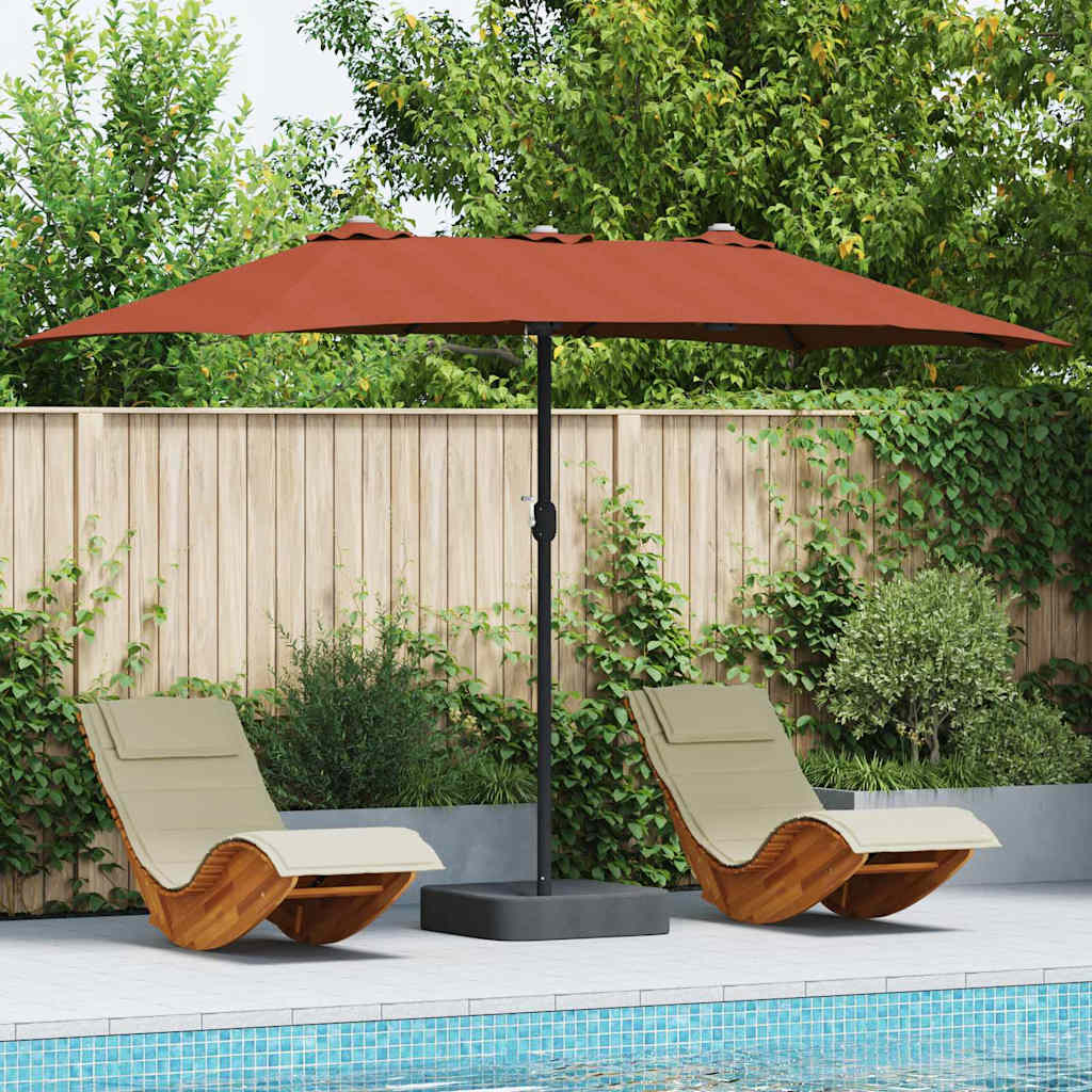 Tuinparasol Terracotta 385 x 209 x 244 cm Polyester en staal – afbeelding 1