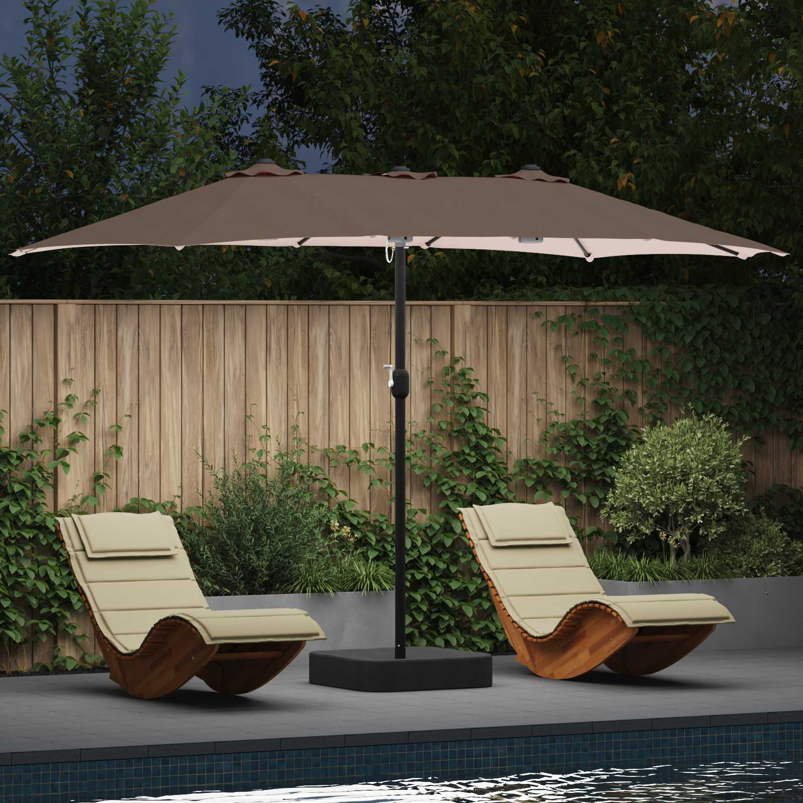Tuinparasol Taupe 385 x 209 x 244 cm Polyester