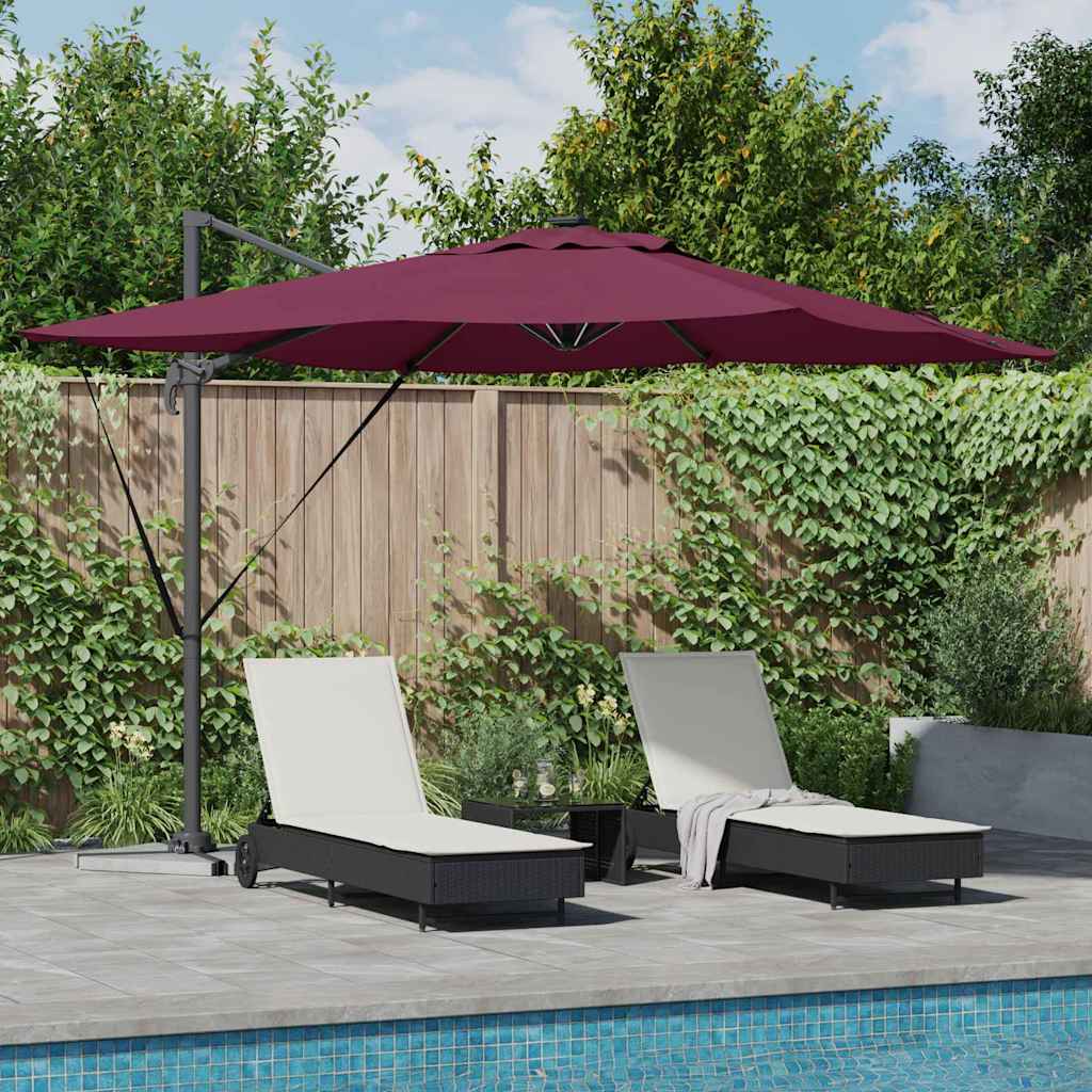 Parasol Bordeaux Rood 286 x 284 x 270 cm Aluminium en Polyester – afbeelding 1