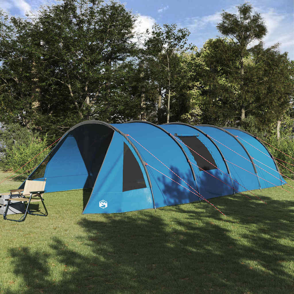 Tunnel Tent 6-Persoon met dak Blauw en Grijs 890 x 470 x 220 cm