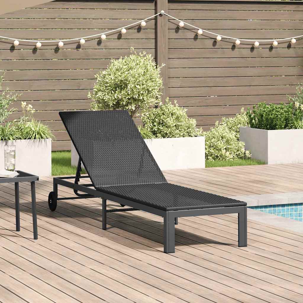 Ligstoel Zwart 206 x 62,5 x 74 cm poly rattan