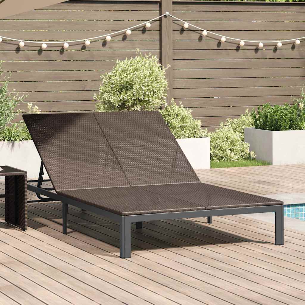 Ligstoel Bruin 206 x 115 x 75 cm poly rattan