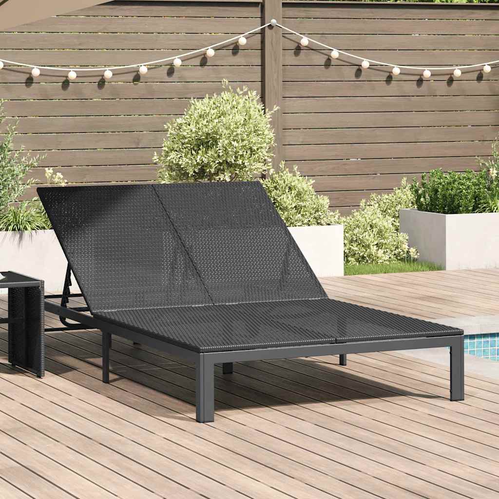 Ligstoel Zwart 206 x 115 x 75 cm poly rattan