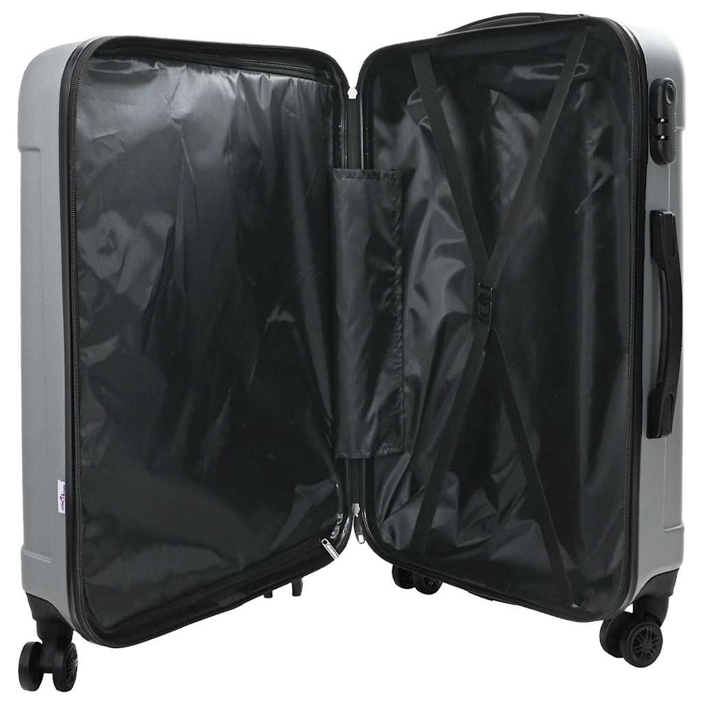 Koffer met slot 3 pcs Zilver 50 x 31 x 78 cm ABS Kunststof – afbeelding 2