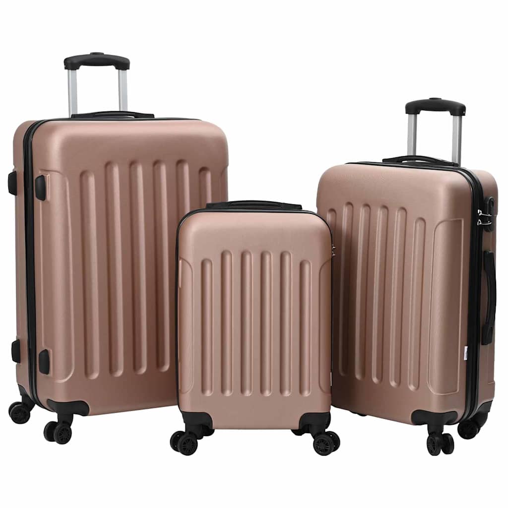 Koffer met slot 3 pcs Rose Gold 50 x 31 x 78 cm ABS Kunststof
