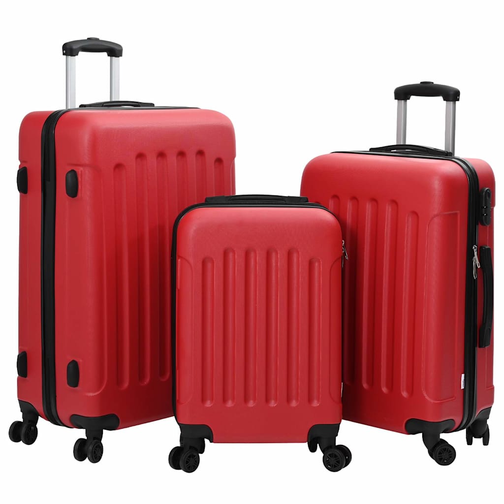 Koffer met slot 3 pcs Rood 50 x 31 x 78 cm ABS Kunststof