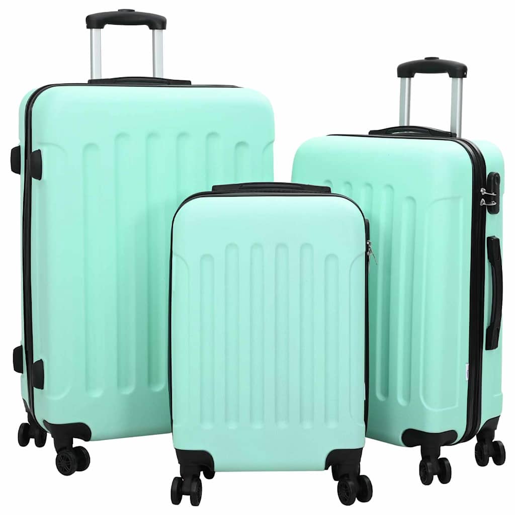 Koffer met slot 3 pcs Mintgroen 50 x 31 x 78 cm ABS Kunststof