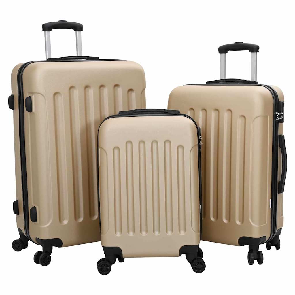 Koffer met slot 3 pcs champagne 50 x 31 x 78 cm ABS Kunststof