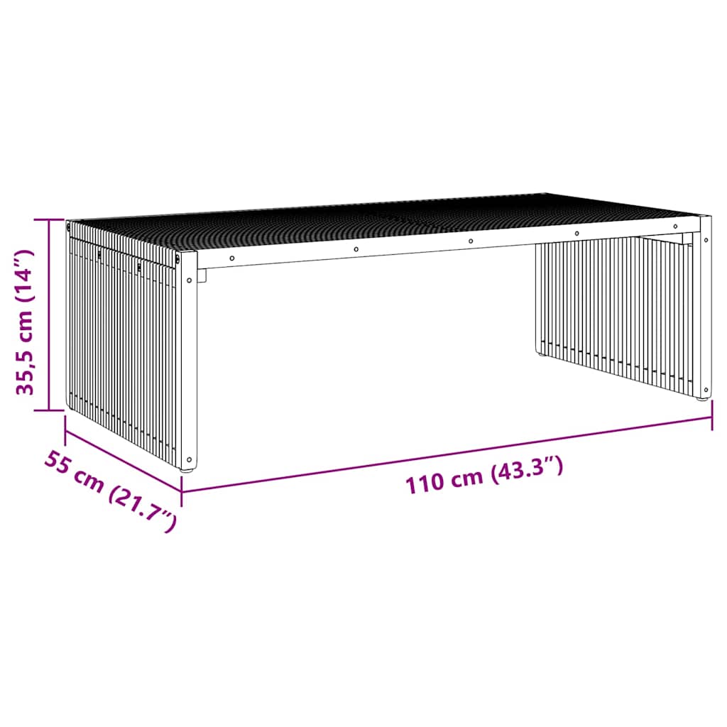 Tuin Bijzettafel Bruin 110 x 55 x 35,5 cm Massief Teakhout – afbeelding 10