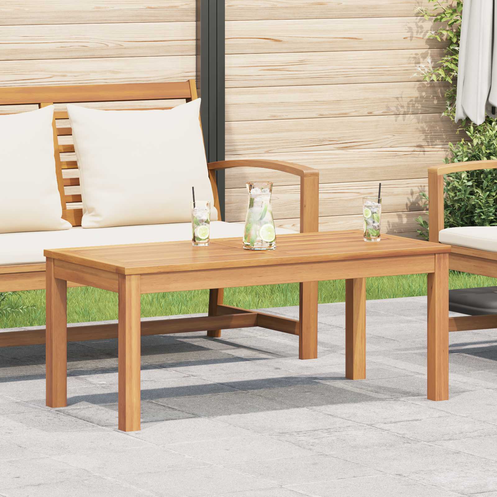 Tafel Bruin 95 x 45 x 40 cm Massief Teakhout – afbeelding 1