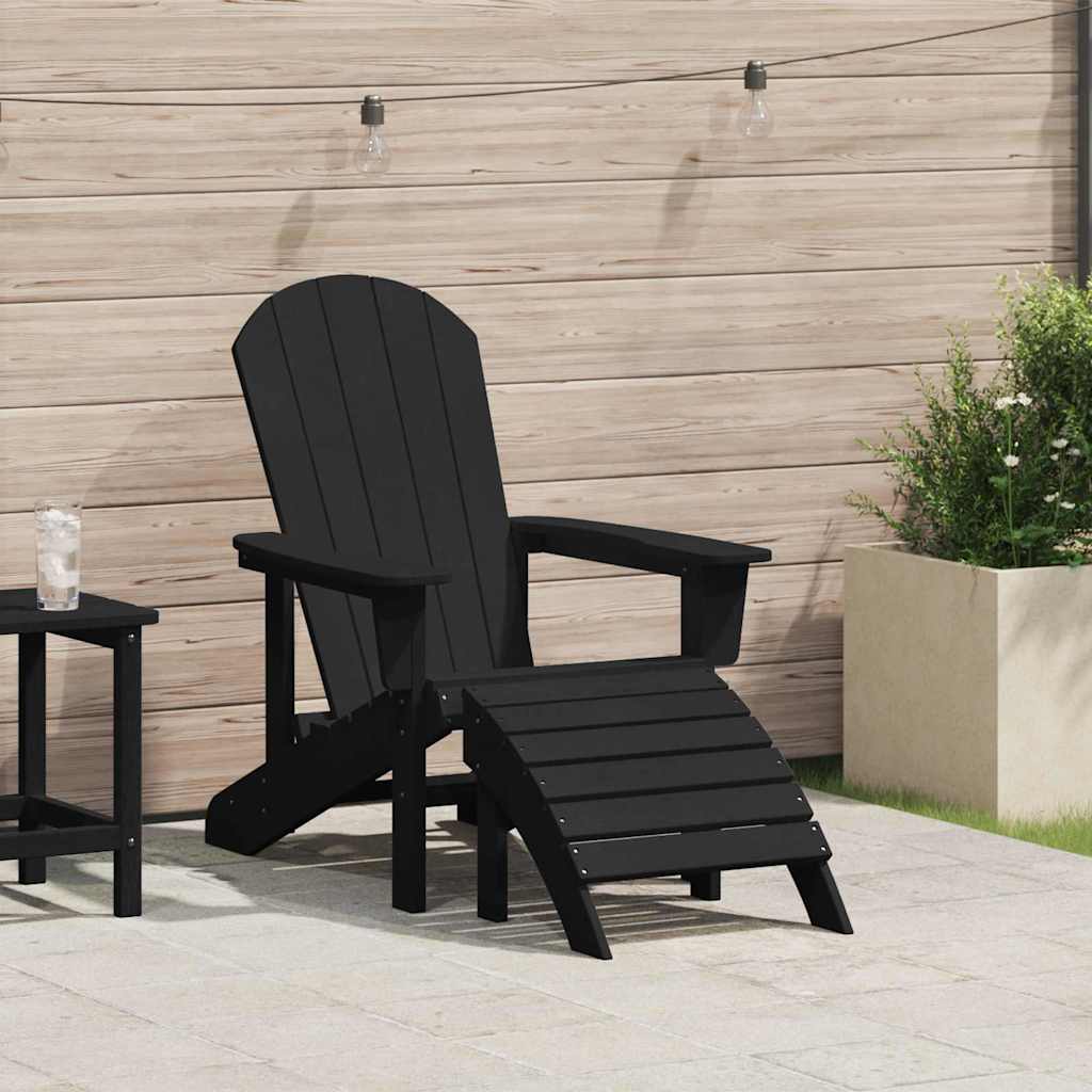 Adirondack-stoel Zwart 82 x 74 x 92 cm HDPE – afbeelding 1
