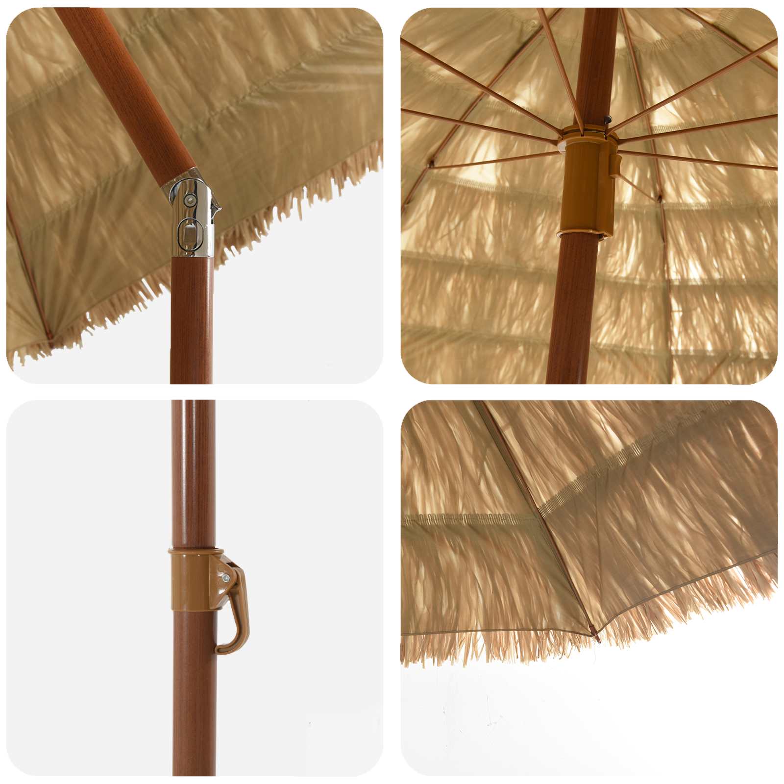 Tuinparasol Naturel 205 x 205 x 210 cm – afbeelding 4