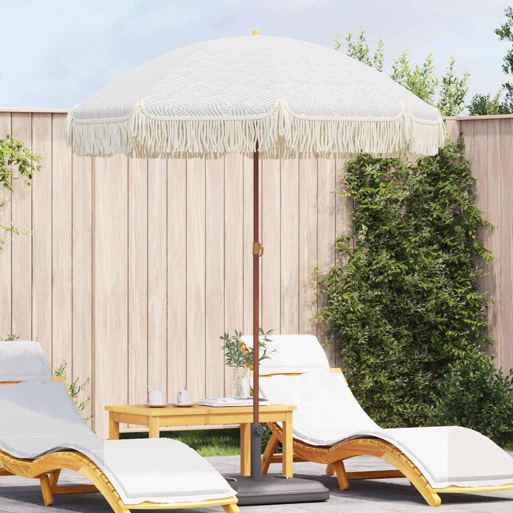 Strandparasol Grijs en Wit 160 x 160 x 196 cm – afbeelding 1