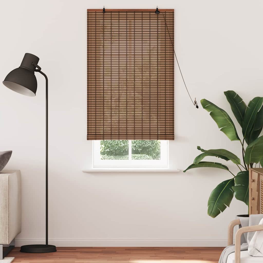 Rolgordijn met gordijnen Bruin 80 x 220 cm Bamboe – afbeelding 3