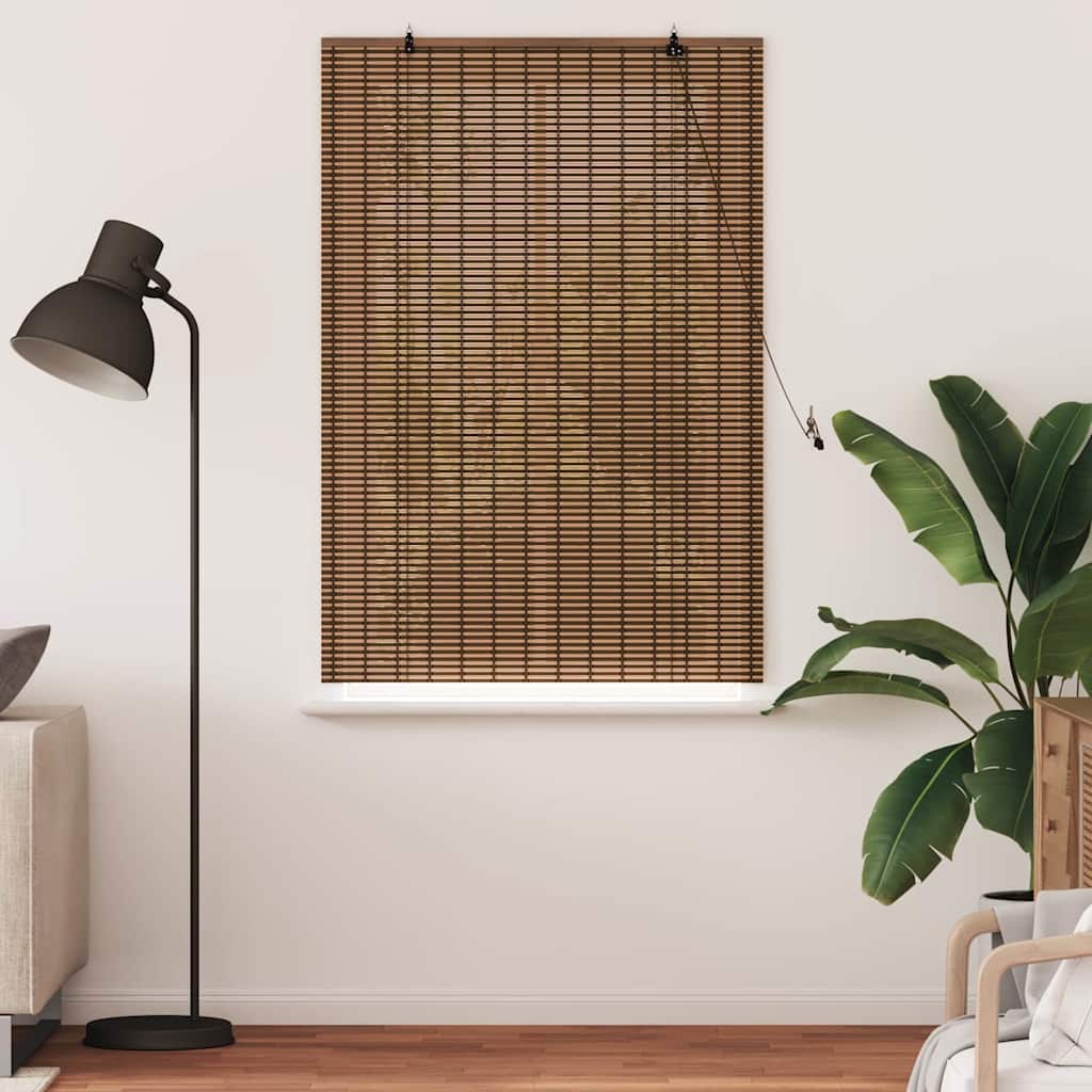 Rolgordijn met gordijnen Bruin 110 x 160 cm Bamboe – afbeelding 3