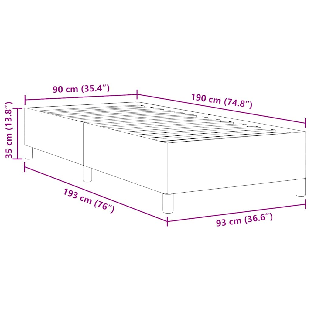Boxspringbed Donkergrijs 90 x 190 cm Katoen Stof – afbeelding 10