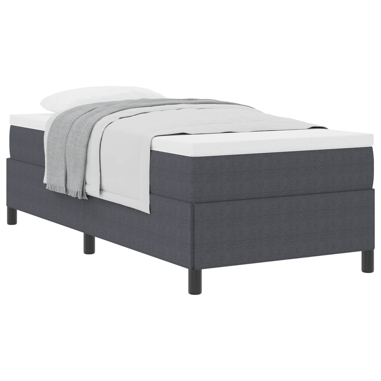 Boxspringbed Donkergrijs 90 x 190 cm Katoen Stof – afbeelding 2