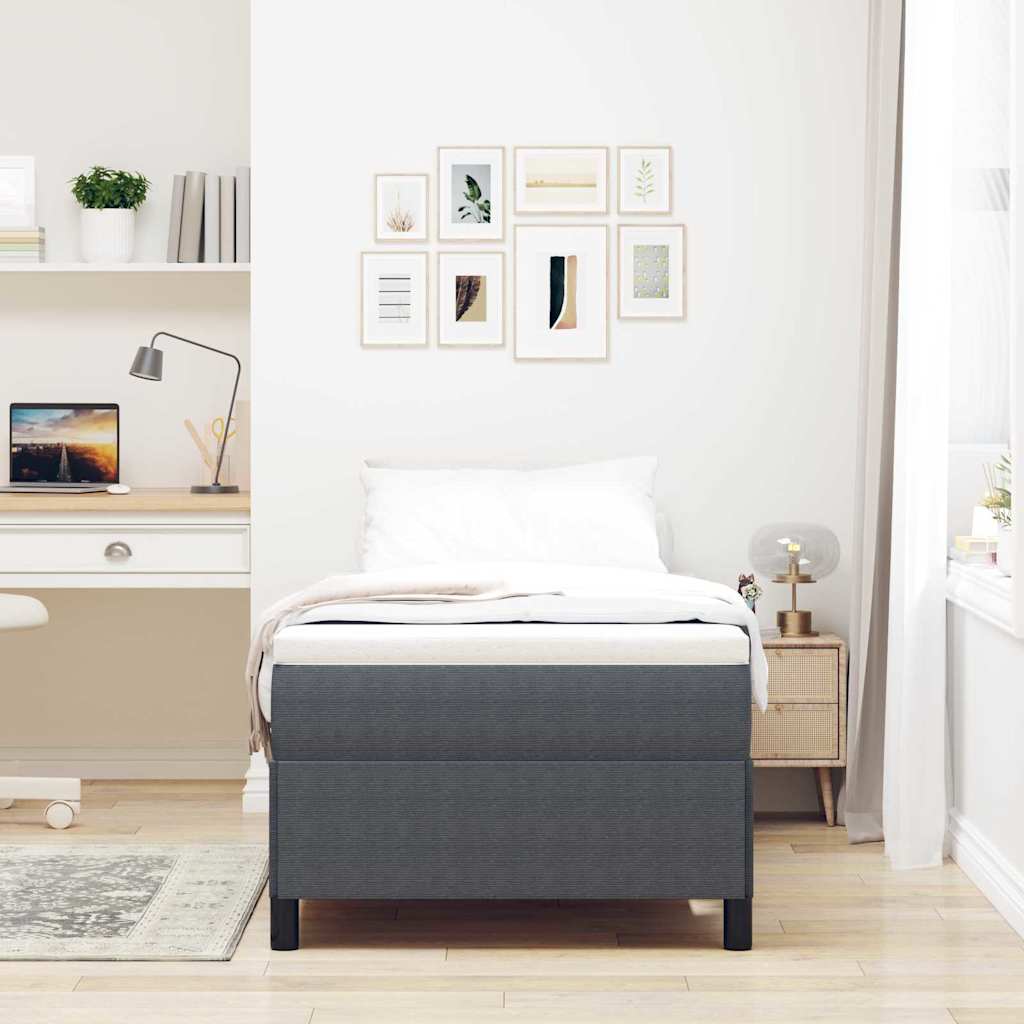 Boxspringbed Donkergrijs 90 x 190 cm Katoen Stof – afbeelding 3