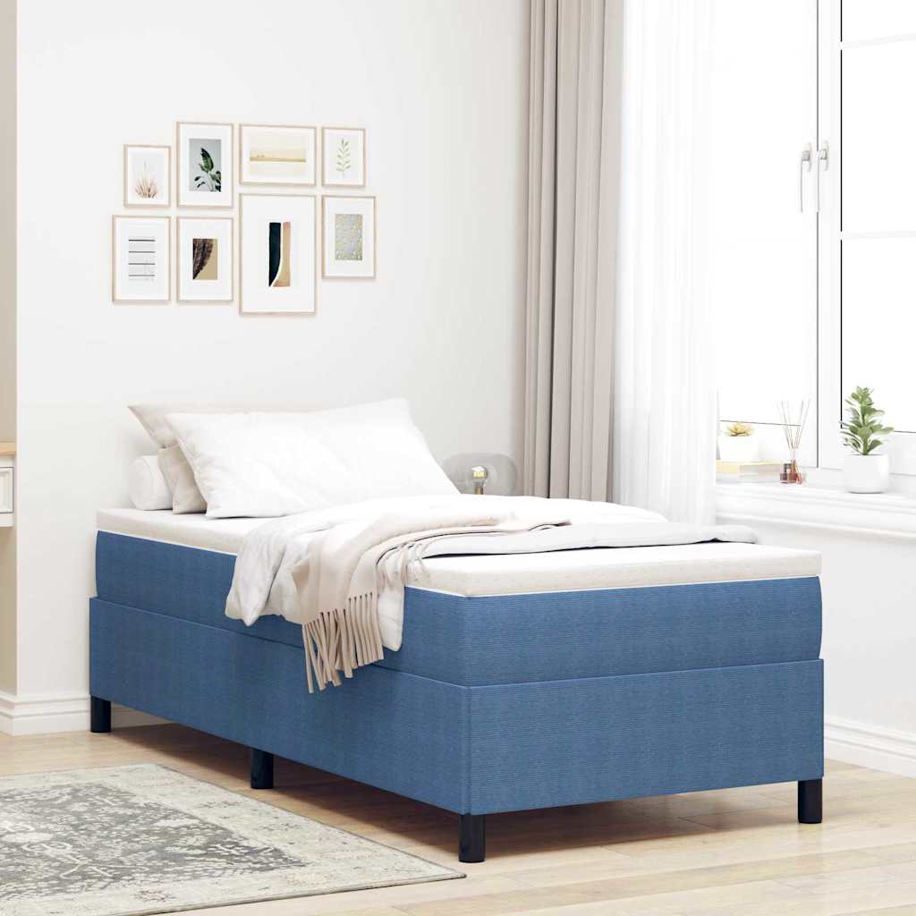 Boxspringbed Blauw 90 x 190 cm Katoen Stof – afbeelding 1