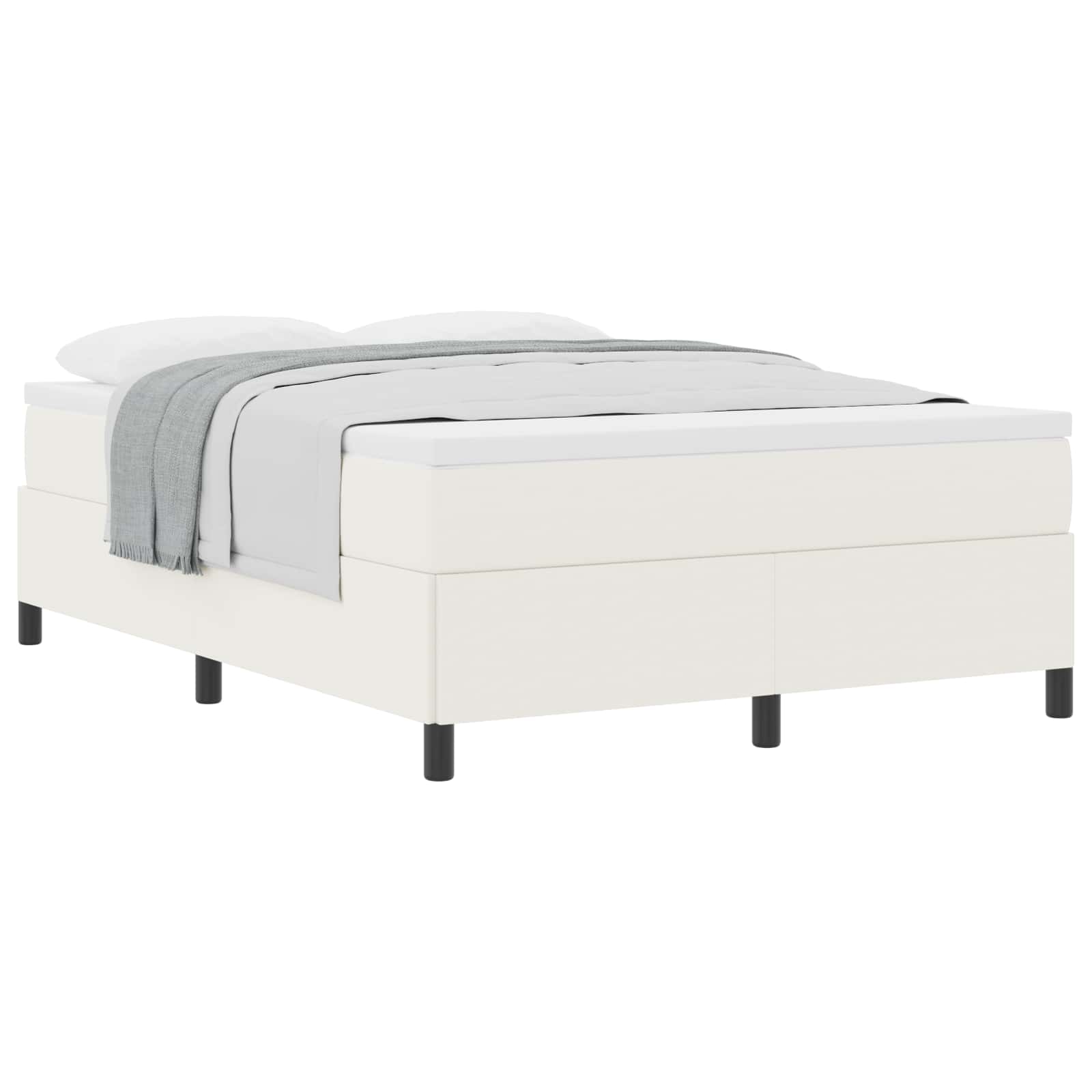 Boxspringbed Crèmekleurig 140 x 190 cm Katoen Stof – afbeelding 2