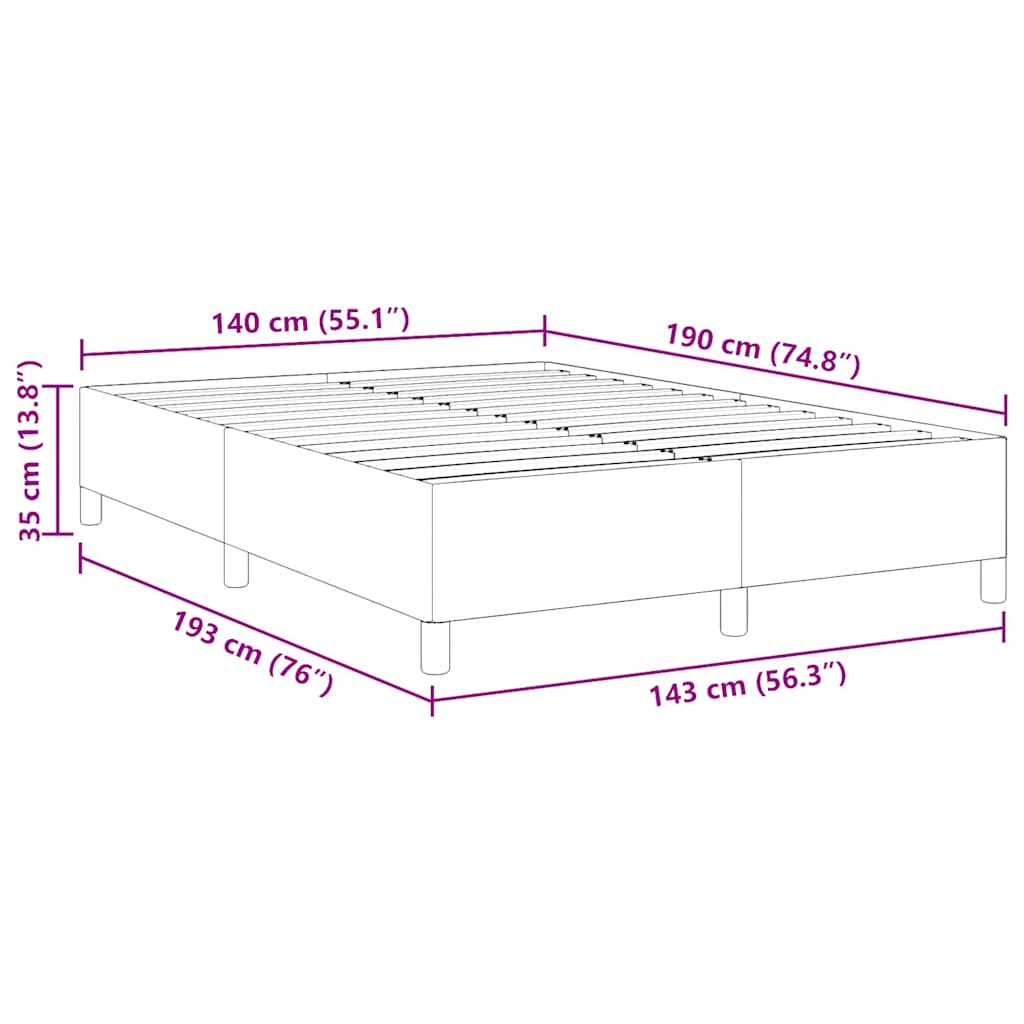 Boxspringbed Crèmekleurig 140 x 190 cm Katoen Stof – afbeelding 8