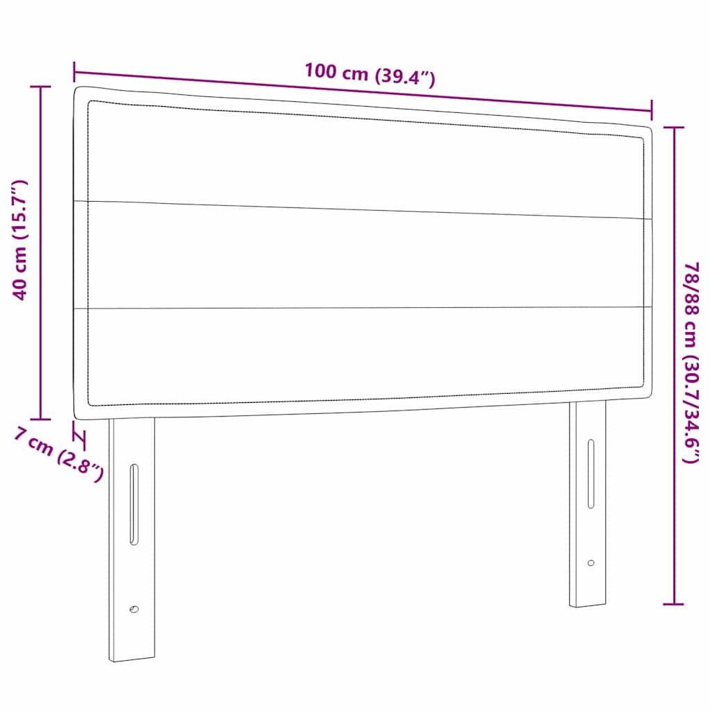 Hoofdbord Lichtgrijs 100 cm Stof – afbeelding 10