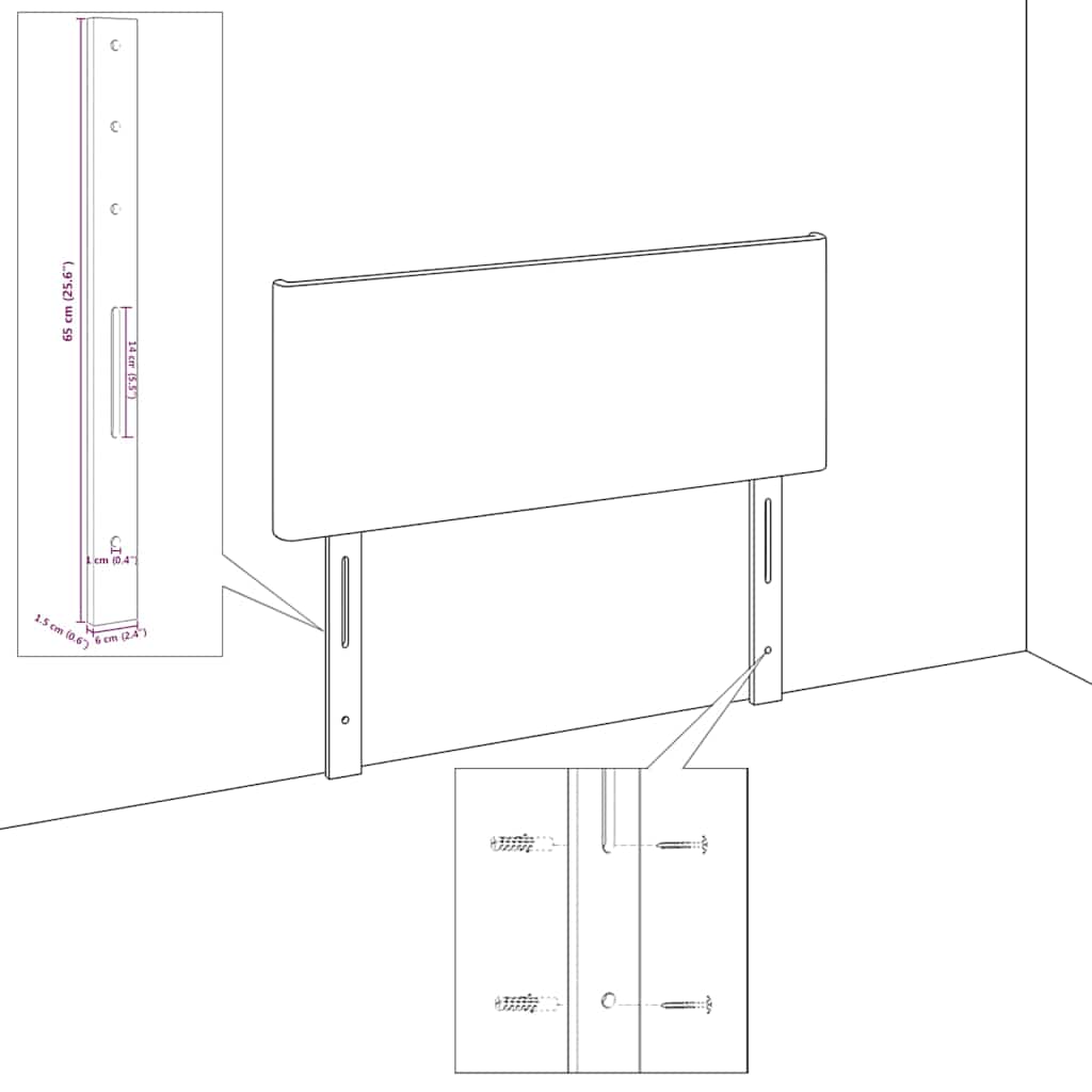 Hoofdbord Donkergrijs 144 cm Katoen Stof – afbeelding 10