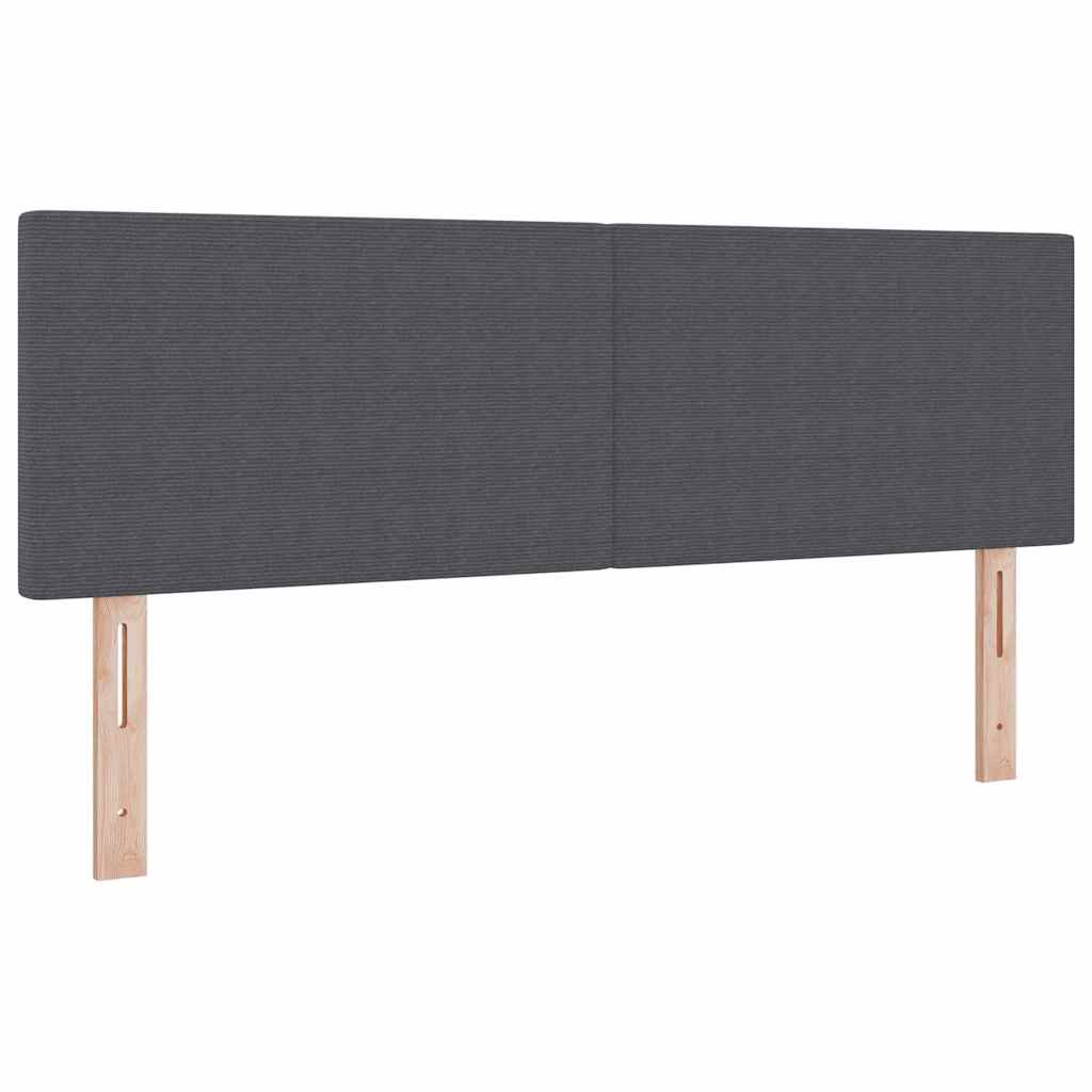 Hoofdbord Donkergrijs 144 cm Katoen Stof – afbeelding 2