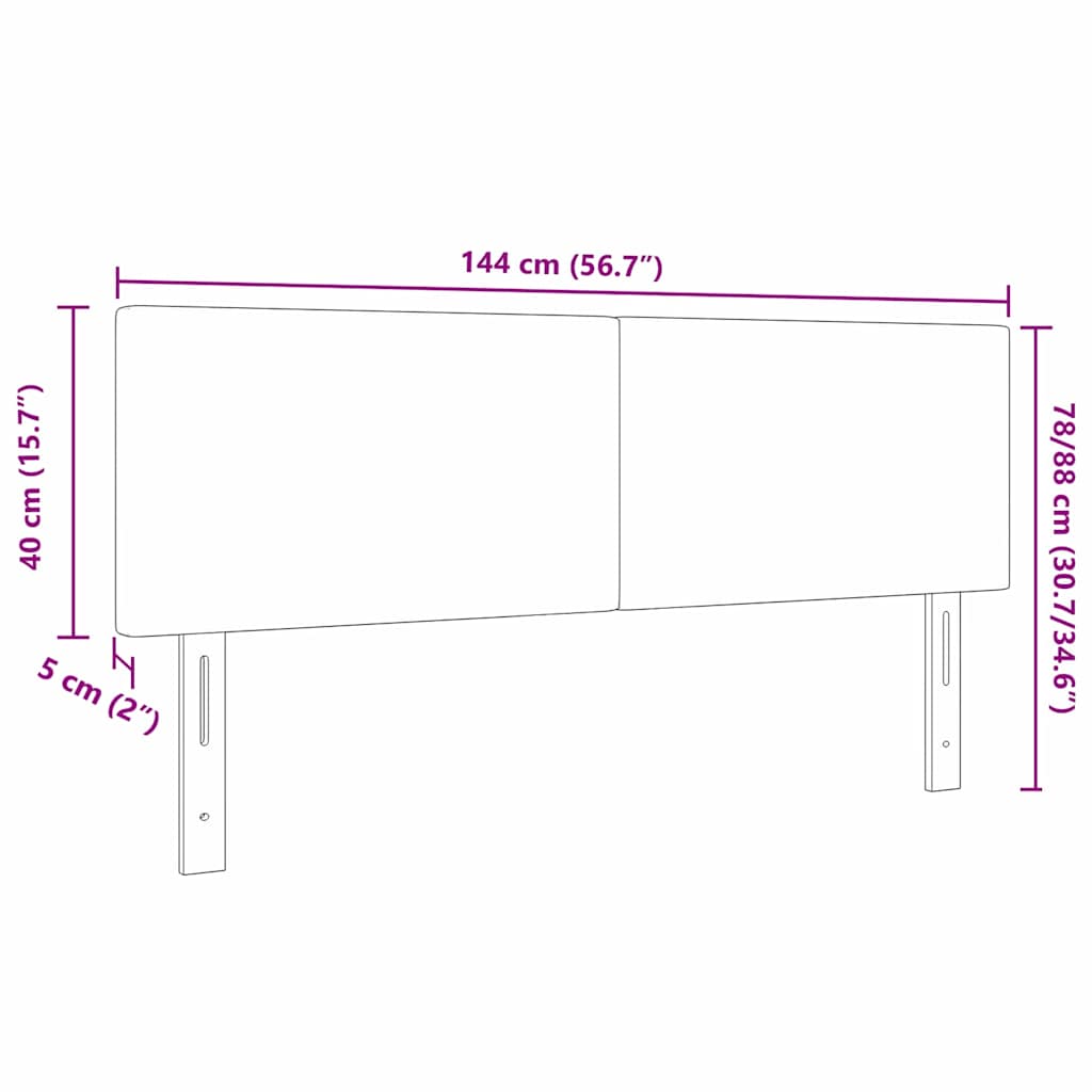 Hoofdbord Donkergrijs 144 cm Katoen Stof – afbeelding 9