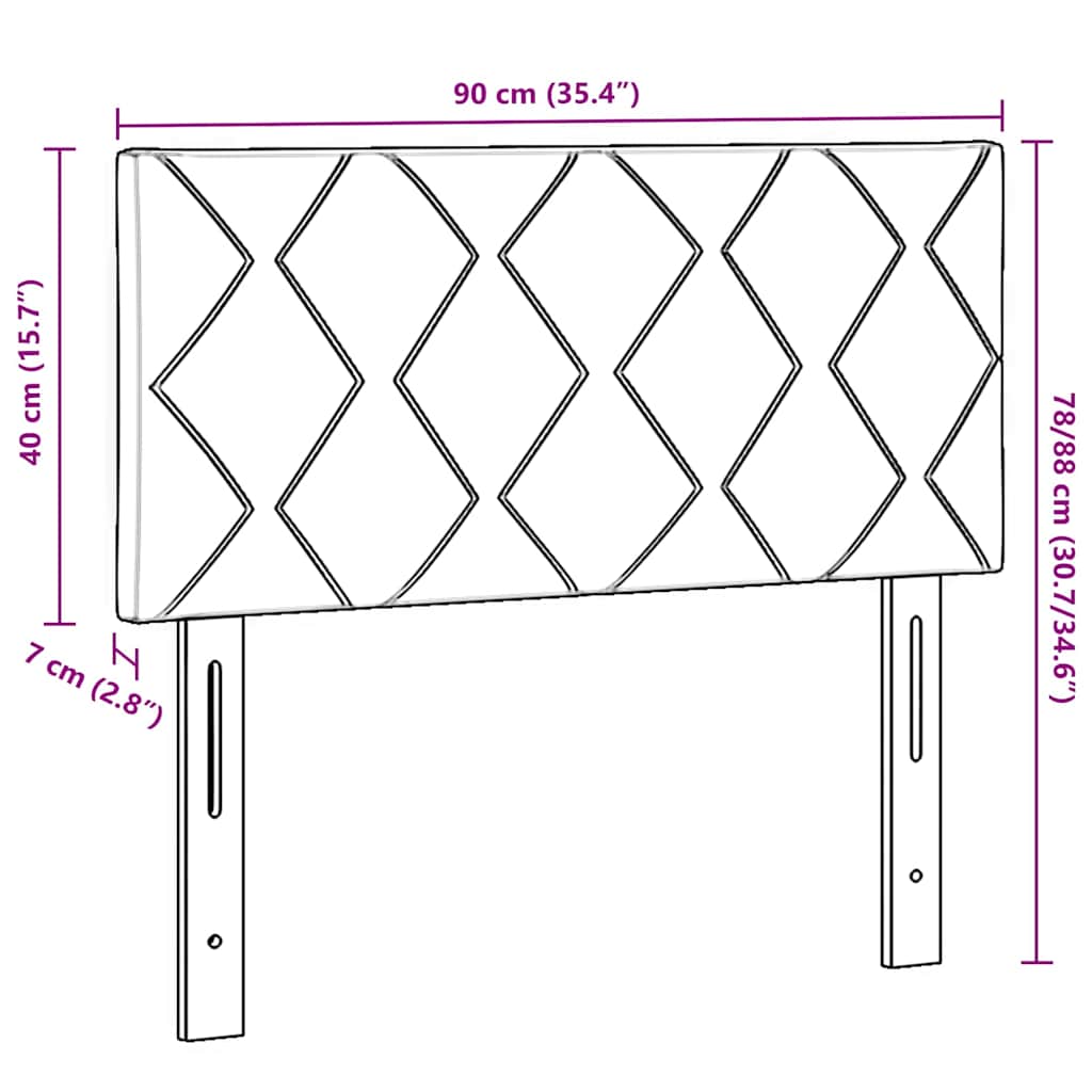 Hoofdbord Roze 90 cm Fluweel – afbeelding 9
