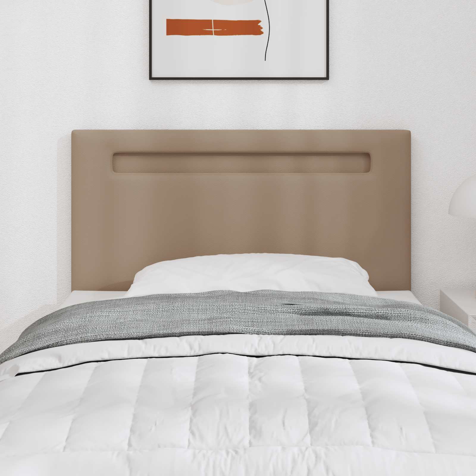 LED Hoofdbord Cappuccino 90 cm Nep Leer – afbeelding 1