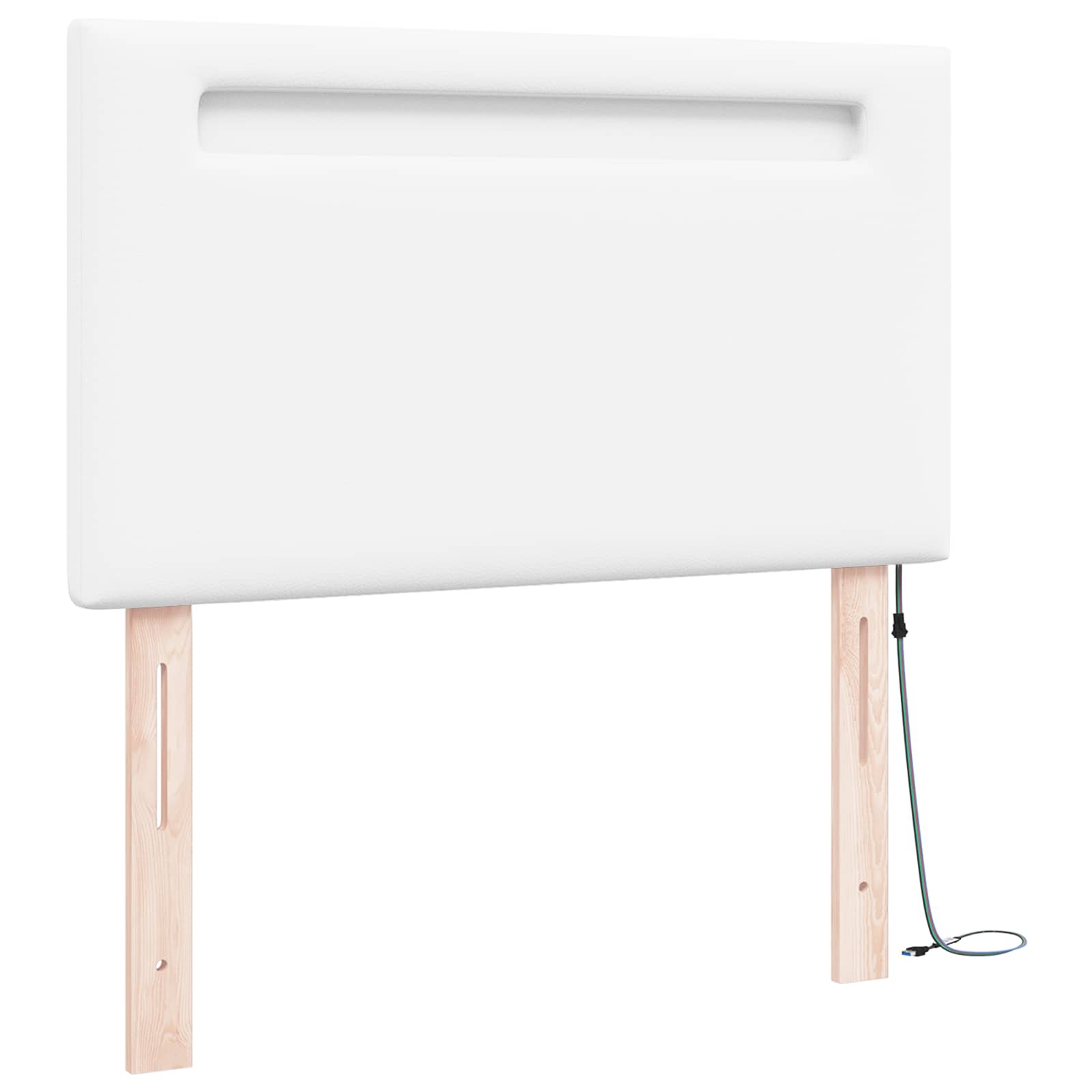 LED Hoofdbord Wit 100 cm Nep Leer – afbeelding 4