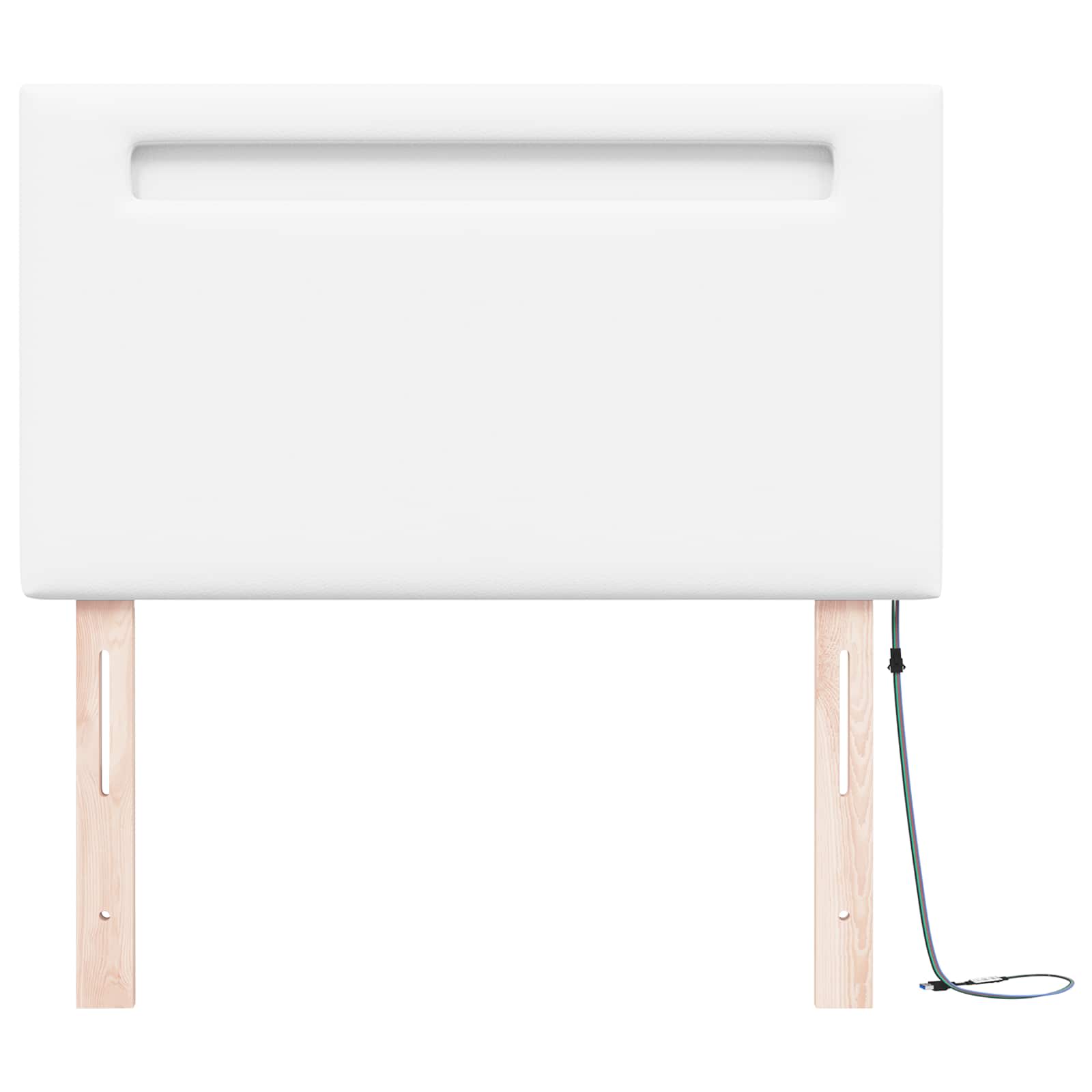 LED Hoofdbord Wit 100 cm Nep Leer – afbeelding 5