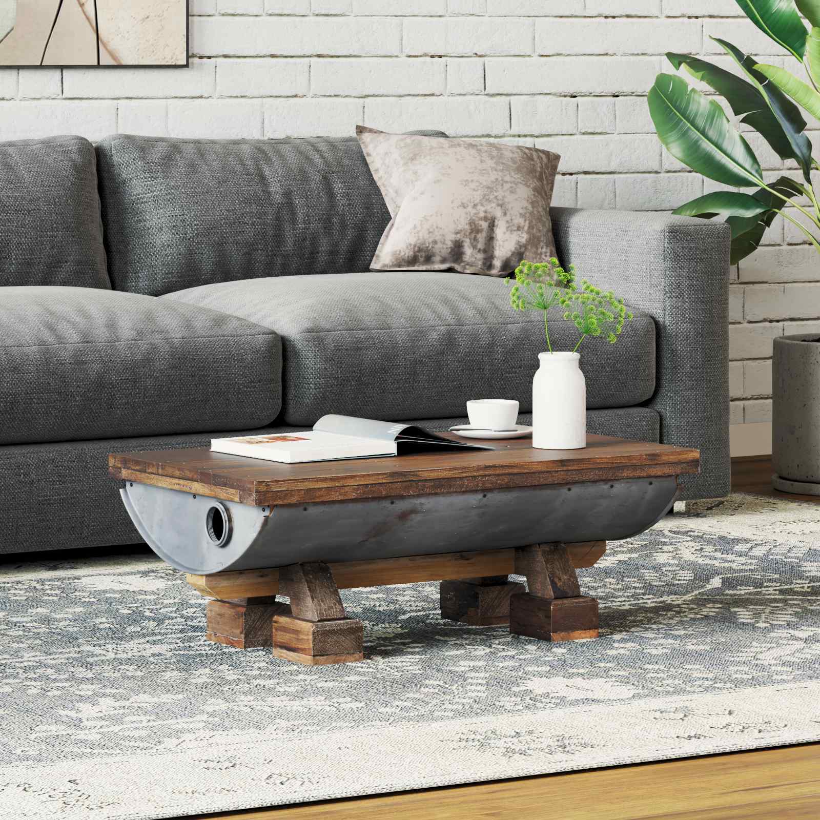 Salontafel Naturel 90 x 50 x 35 cm Hout – afbeelding 1