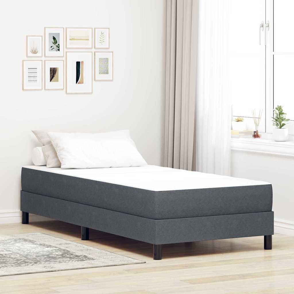 Bedmatras met matras Grijs 90 x 190 cm Stof – afbeelding 1